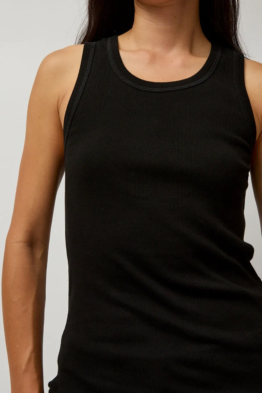 St. Agni Organic Cotton Soft Rib Singlet in Black sold by No. 6 product image thumbnail 2