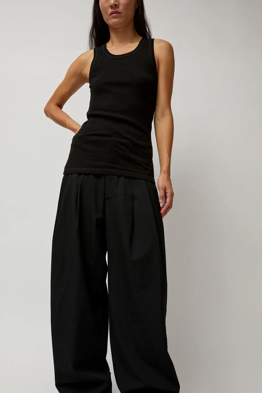 St. Agni Organic Cotton Soft Rib Singlet in Black sold by No. 6 product image thumbnail 3