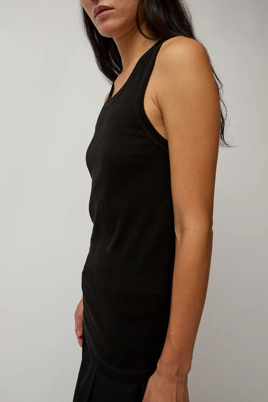 St. Agni Organic Cotton Soft Rib Singlet in Black sold by No. 6 product image thumbnail 4