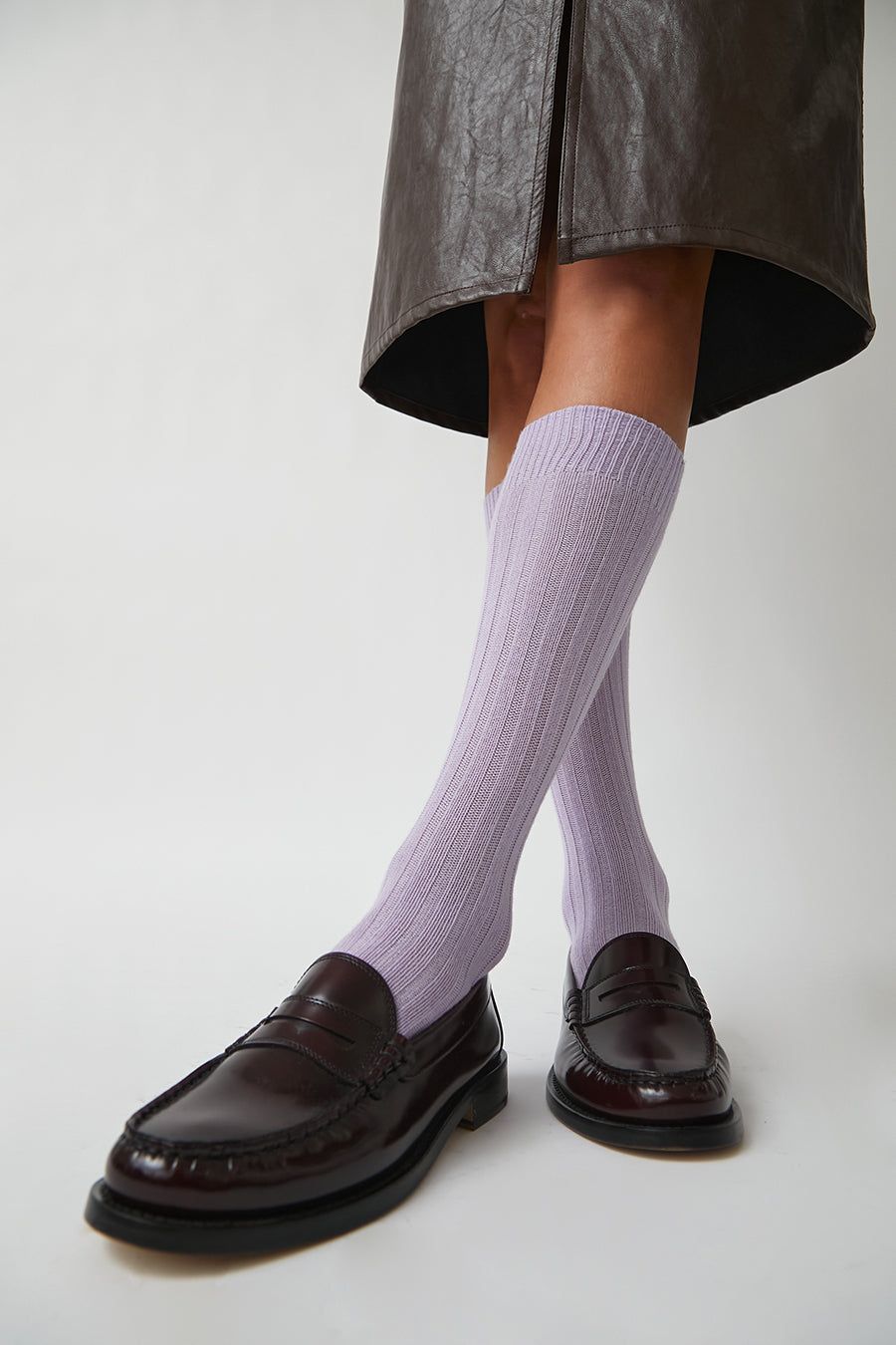Maria La Rosa College Wool Ribbed Socks in Lilac sold by No. 6 product image thumbnail 4