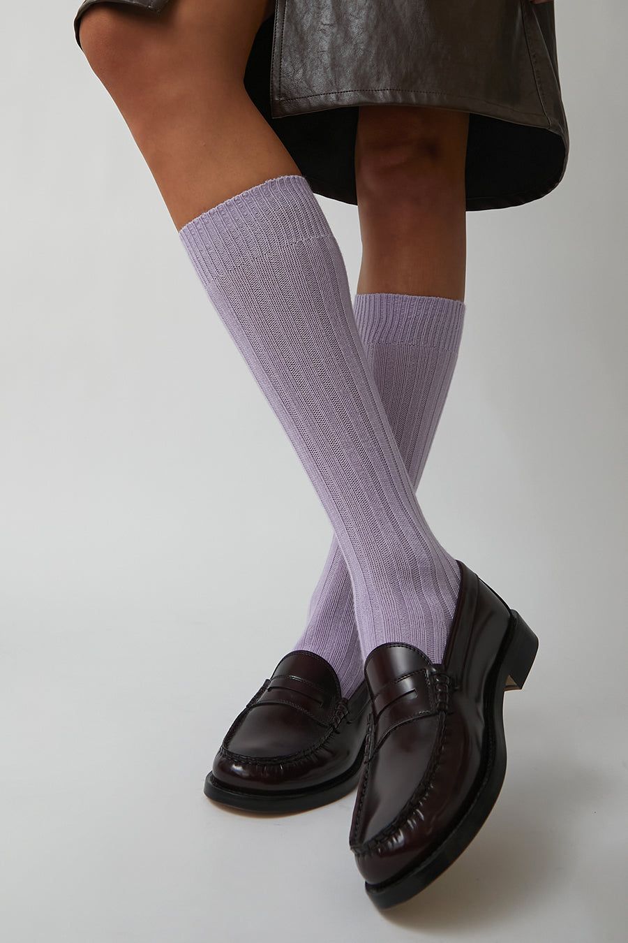 Maria La Rosa College Wool Ribbed Socks in Lilac sold by No. 6 product image thumbnail 2