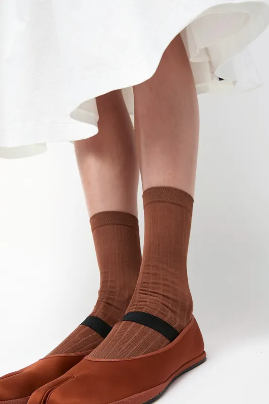 Drogheria Crivellini Cjalce Viscose Tabi Socks in Camel sold by No. 6