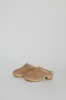 No.6 Dakota Shearling Clog on Mid Heel in Fawn Suede and Bone sold by No. 6