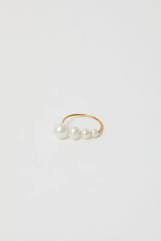 Saskia Diez Drop Pearl Ring in Pearl sold by No. 6