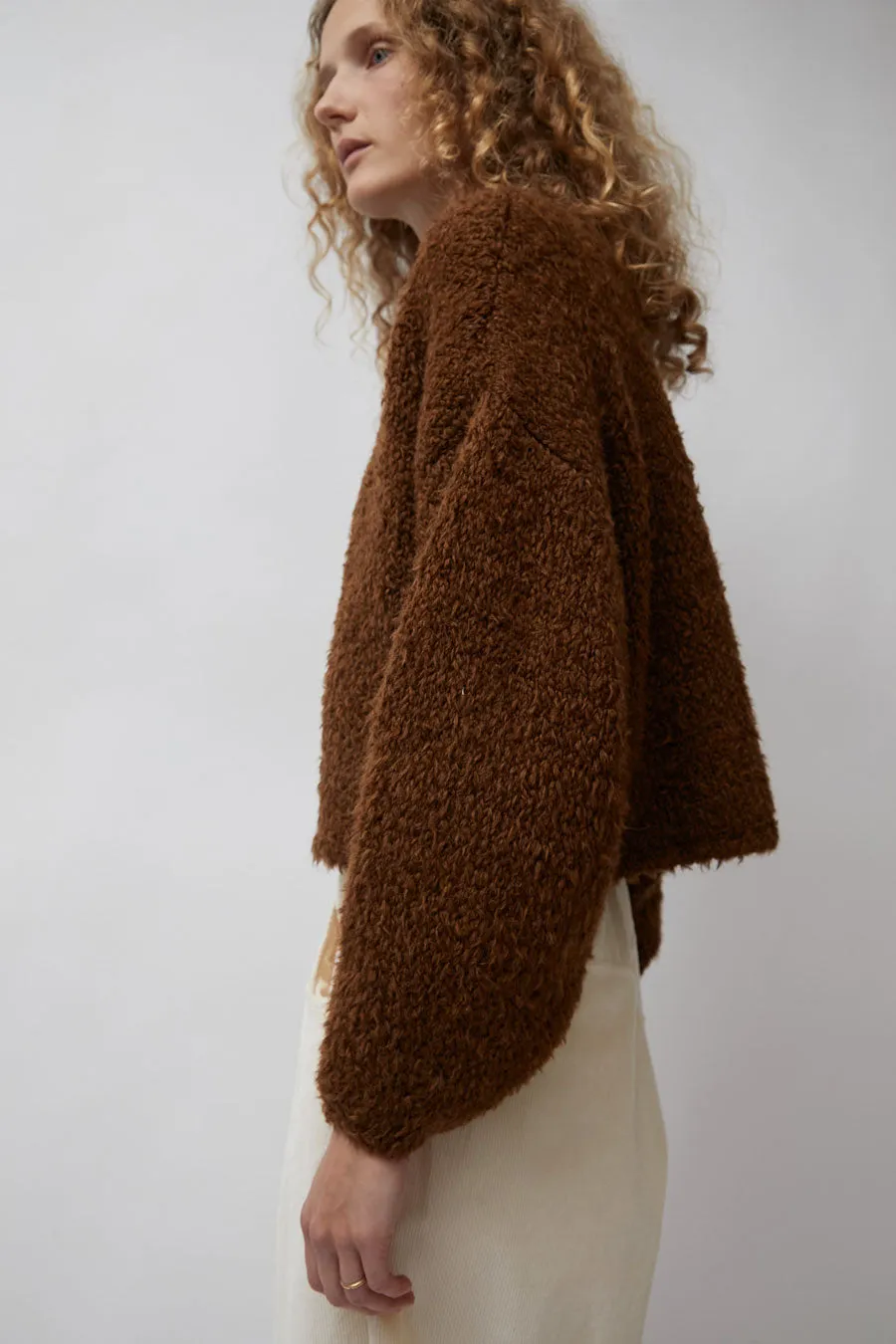 CORDERA Teddy Cropped Cardigan in Acorn sold by No. 6 product image thumbnail 4