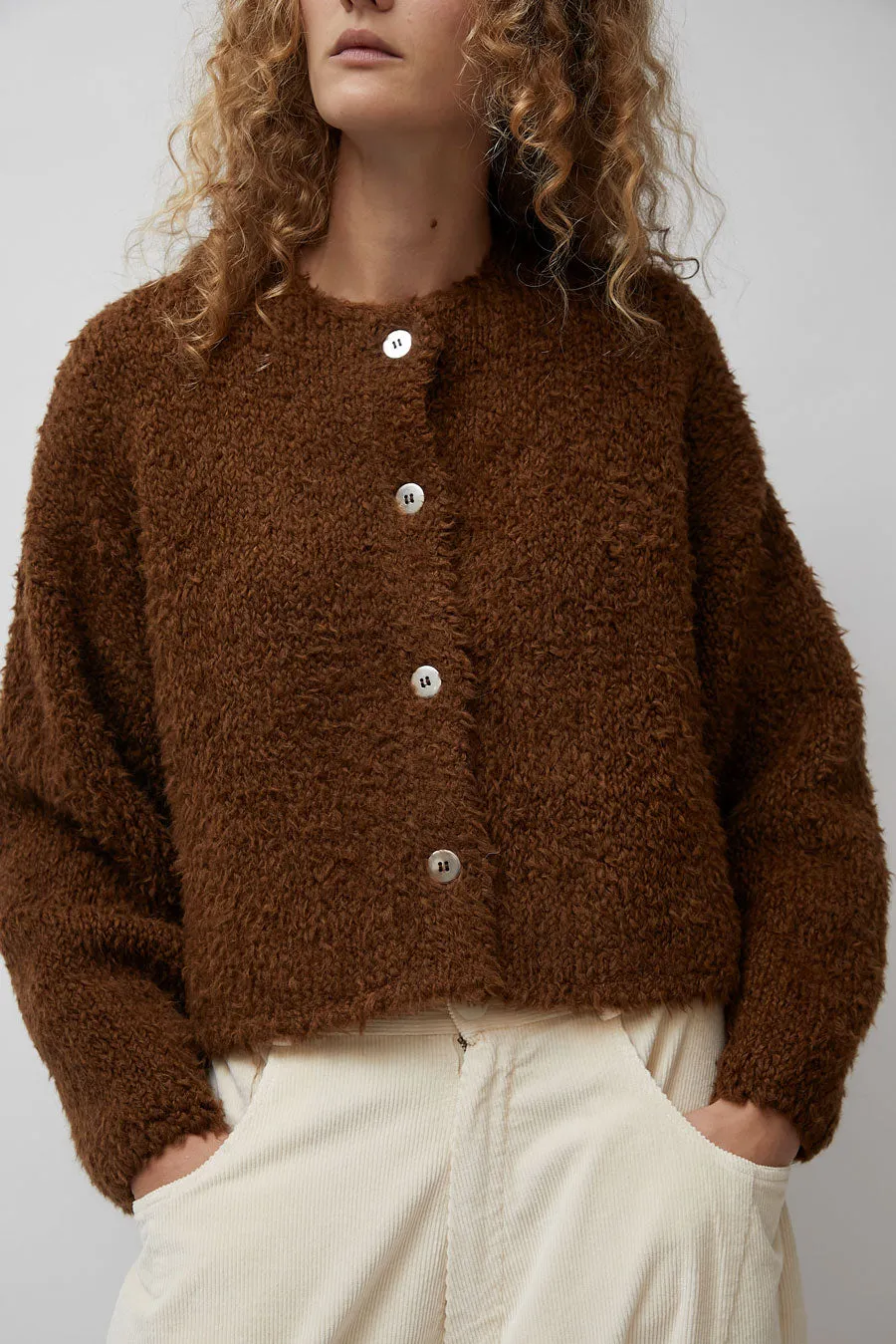 CORDERA Teddy Cropped Cardigan in Acorn sold by No. 6 product image thumbnail 2