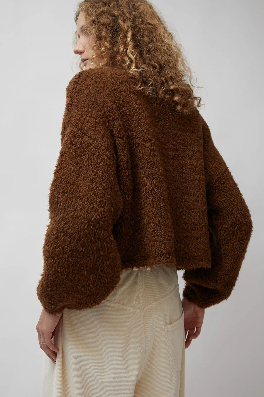 CORDERA Teddy Cropped Cardigan in Acorn sold by No. 6 product image thumbnail 5