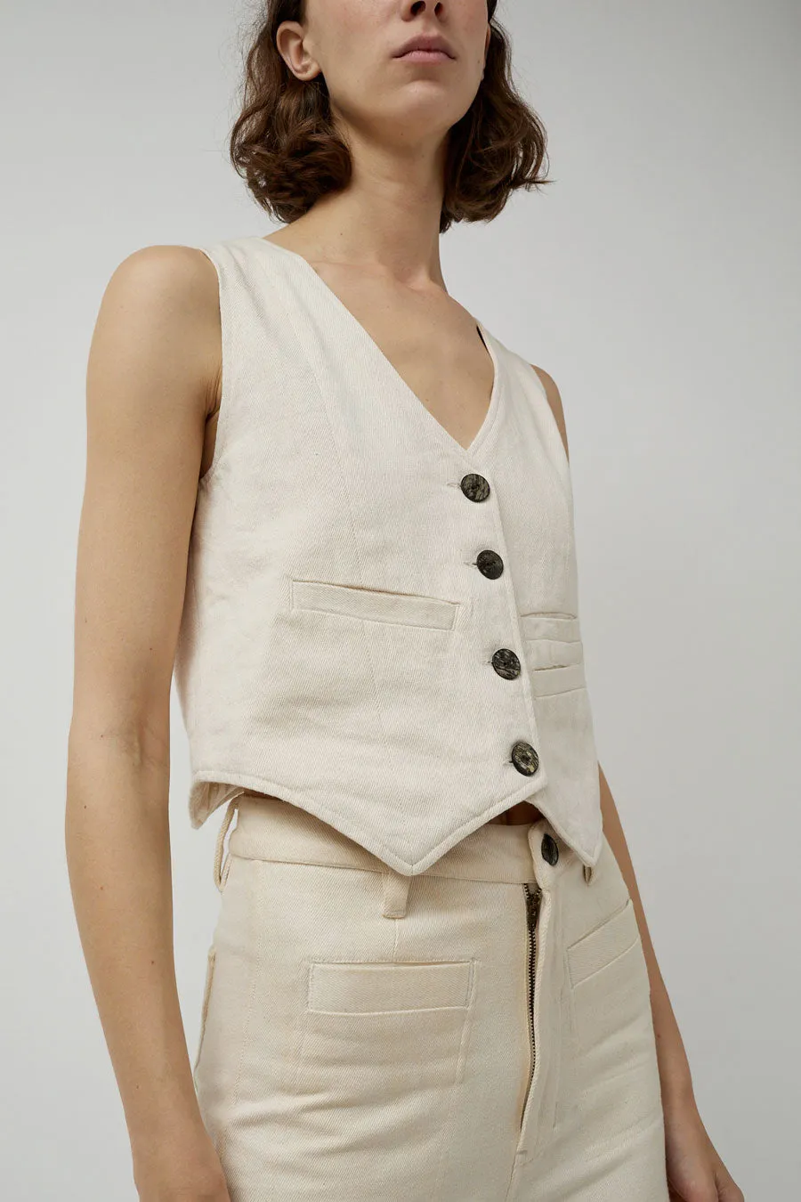 Maria Stanley Farra Vest in Bone sold by No. 6 product image thumbnail 3