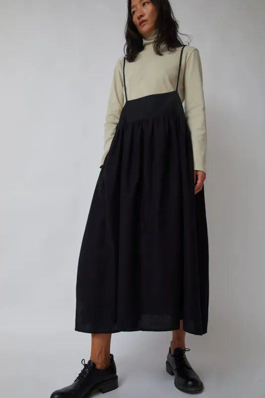 Black Crane Suspender Dress in Black made by No. 6