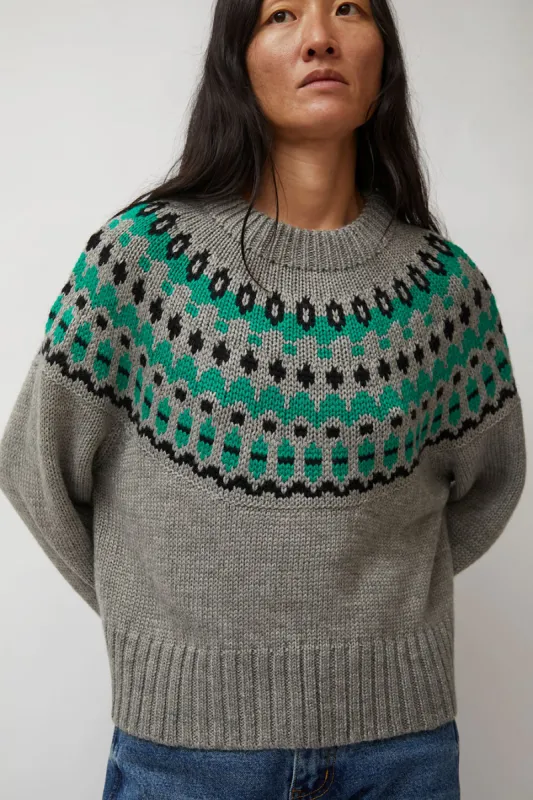 No.6 Cardiff Sweater in Grey and Green sold by No. 6
