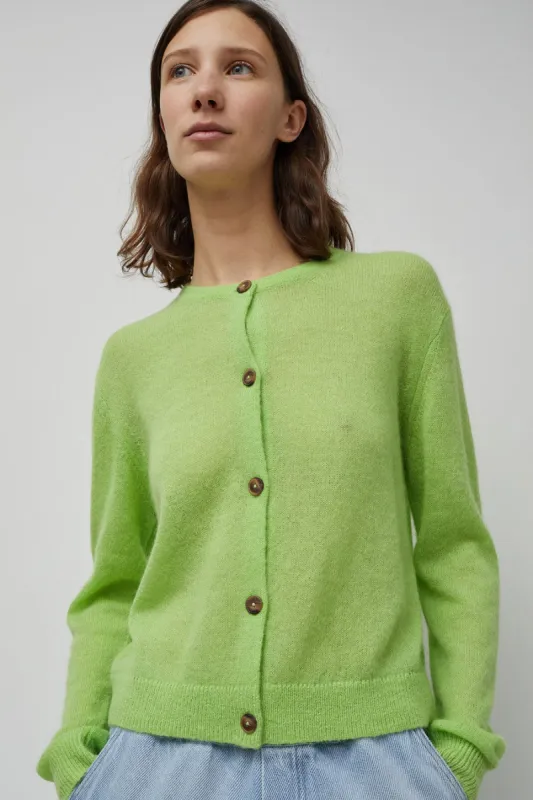 6397 Gauzy Crew Cardigan in Limeade sold by No. 6