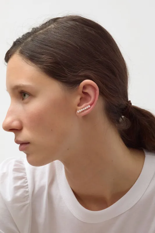 Saskia Diez Barbelle 7 Pearl Earstud in Pearl sold by No. 6