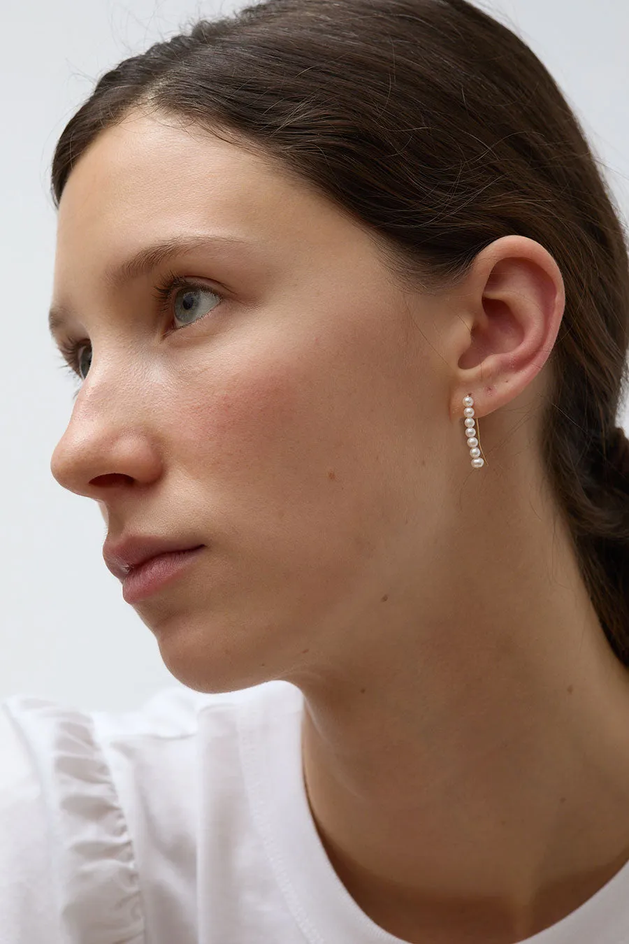 Saskia Diez Barbelle 7 Pearl Earstud in Pearl sold by No. 6 product image thumbnail 3