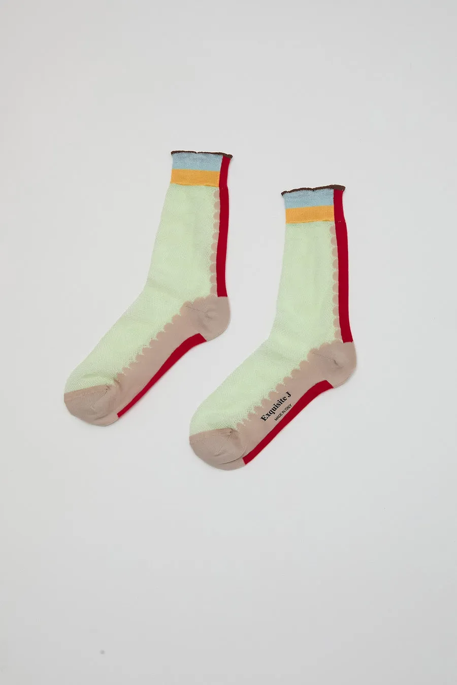 Exquisite J Sheer Dot Print Socks in Mint sold by No. 6 product image thumbnail 2