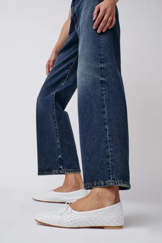 Freda Salvador Jada Woven Ballet Flat in White made by Freda Salvador