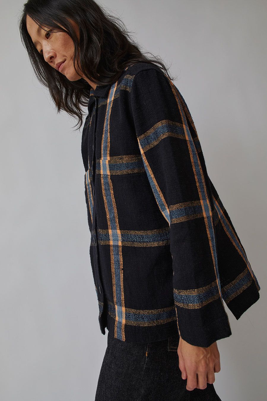 NYMANE Suzie Workshirt in Black and Blue sold by No. 6 product image thumbnail 4