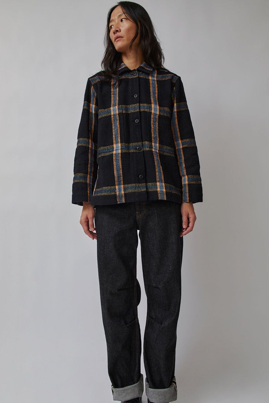 NYMANE Suzie Workshirt in Black and Blue sold by No. 6 product image thumbnail 6