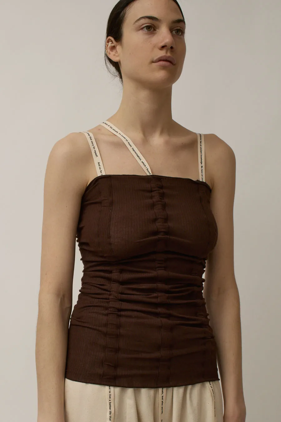 （新品）Baserange Hewn Strap Top Baserange Women's Hewn Strap Top in Undyed Baserange