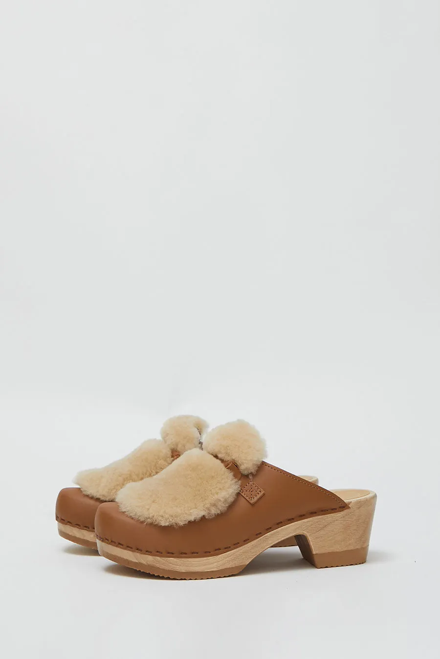 No.6 Billie Fur Clog on Mid Heel in Palomino sold by No. 6 product image thumbnail 4
