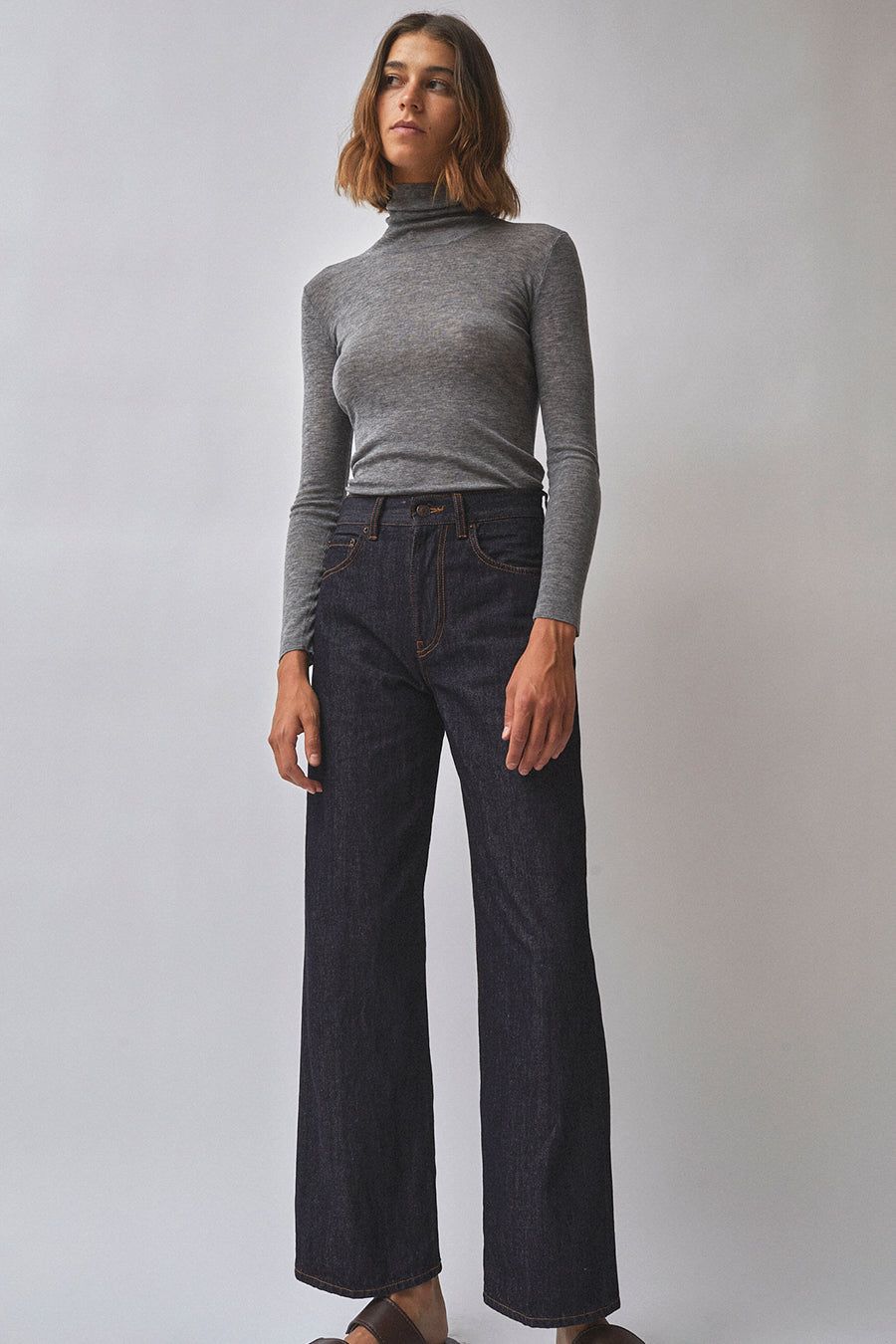 6397 Wide Jean in Dark Rinse sold by No. 6