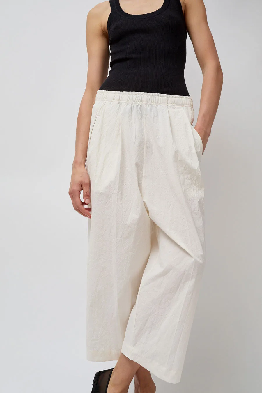 Modern Weaving Dropped Open Leg Trouser in Off White sold by No. 6