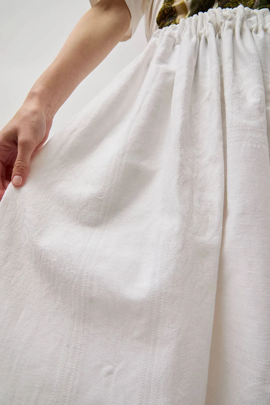 Anntian Upcycling Wide Skirt in White sold by No. 6 product image thumbnail 2