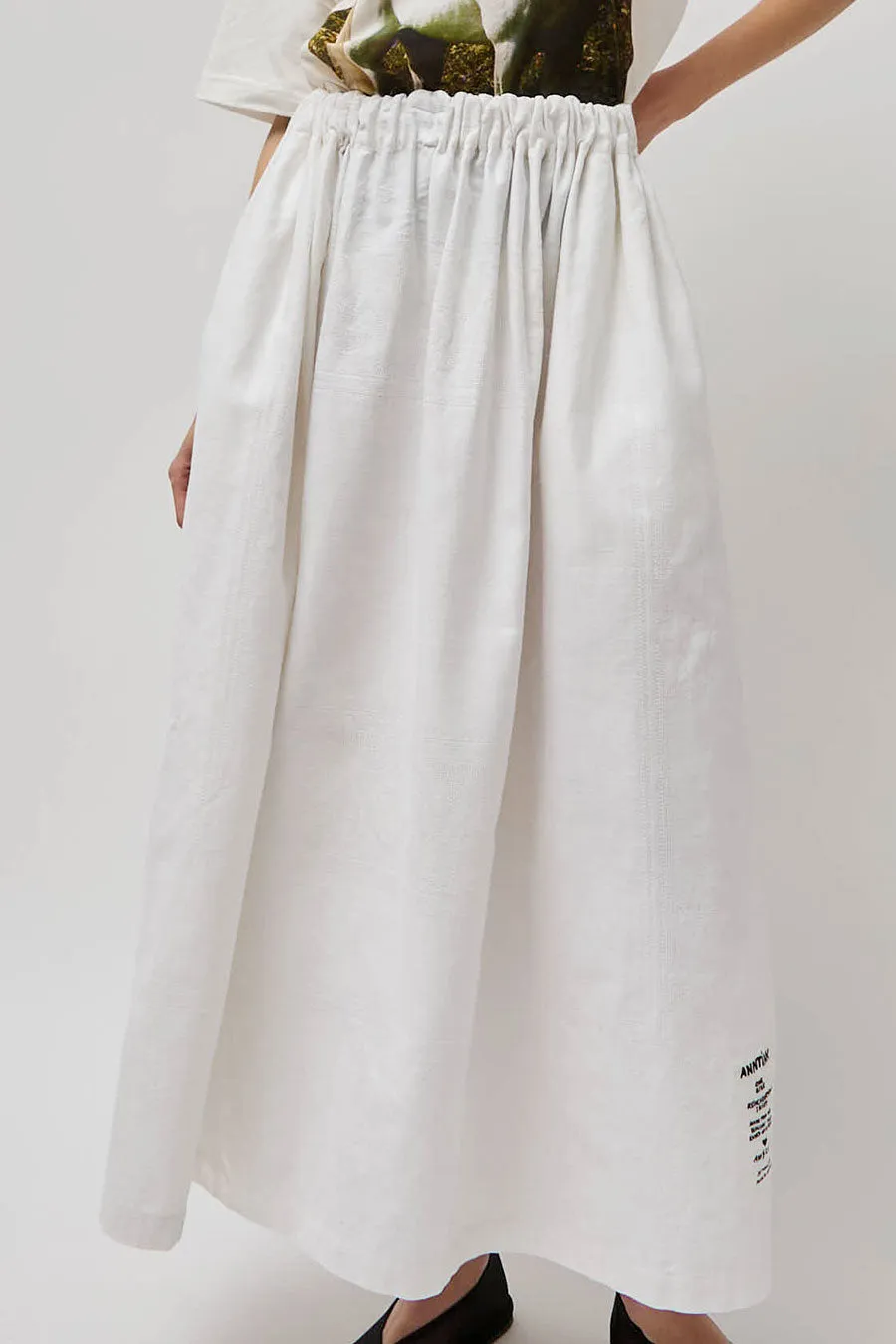 Anntian Upcycling Wide Skirt in White sold by No. 6 product image thumbnail 4