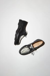 Paraboot Michael Shoe in Lisse Noir Ink and Poils Synthe Taupe sold by No. 6