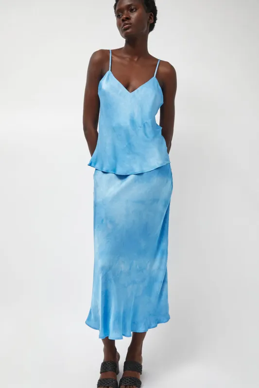 Les Coyotes de Paris Fluid Skirt in Maya Blue Tie Dye made by No. 6