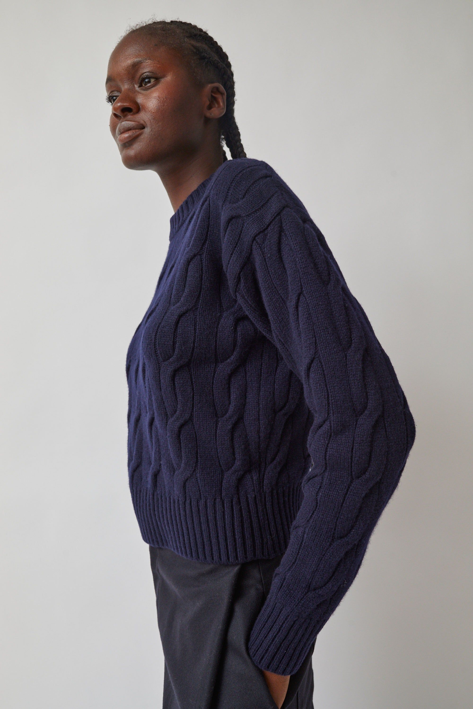 Blossom Lass Cable Knit in Navy sold by No. 6 product image thumbnail 3