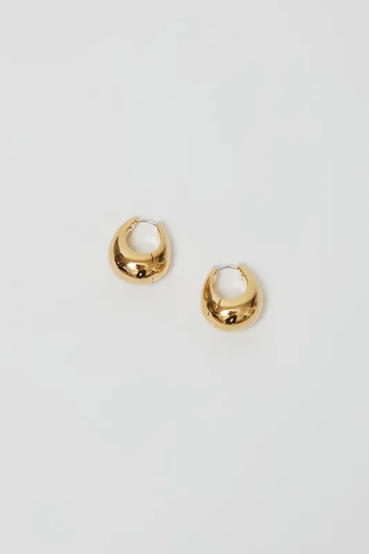 Numbering Medium Volume Waterdrop One Touch Earrings in Gold sold by No. 6