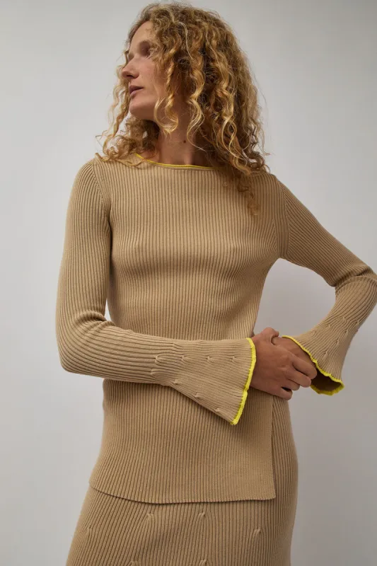 Rodebjer Bloom Sweater in Hazelnut made by No. 6