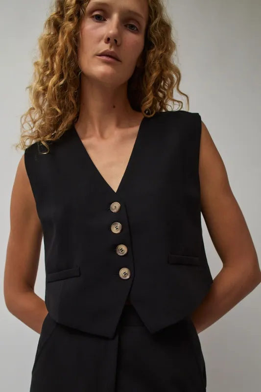 Solaqua The Manon Waistcoat in Noir sold by No. 6
