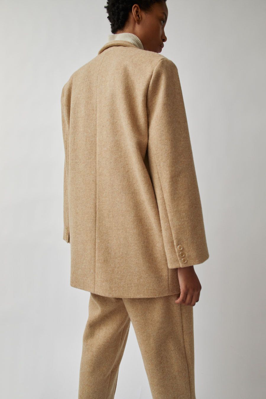 Modern Weaving Oversize Boxy Blazer in Beige Wooly sold by No. 6 product image thumbnail 4