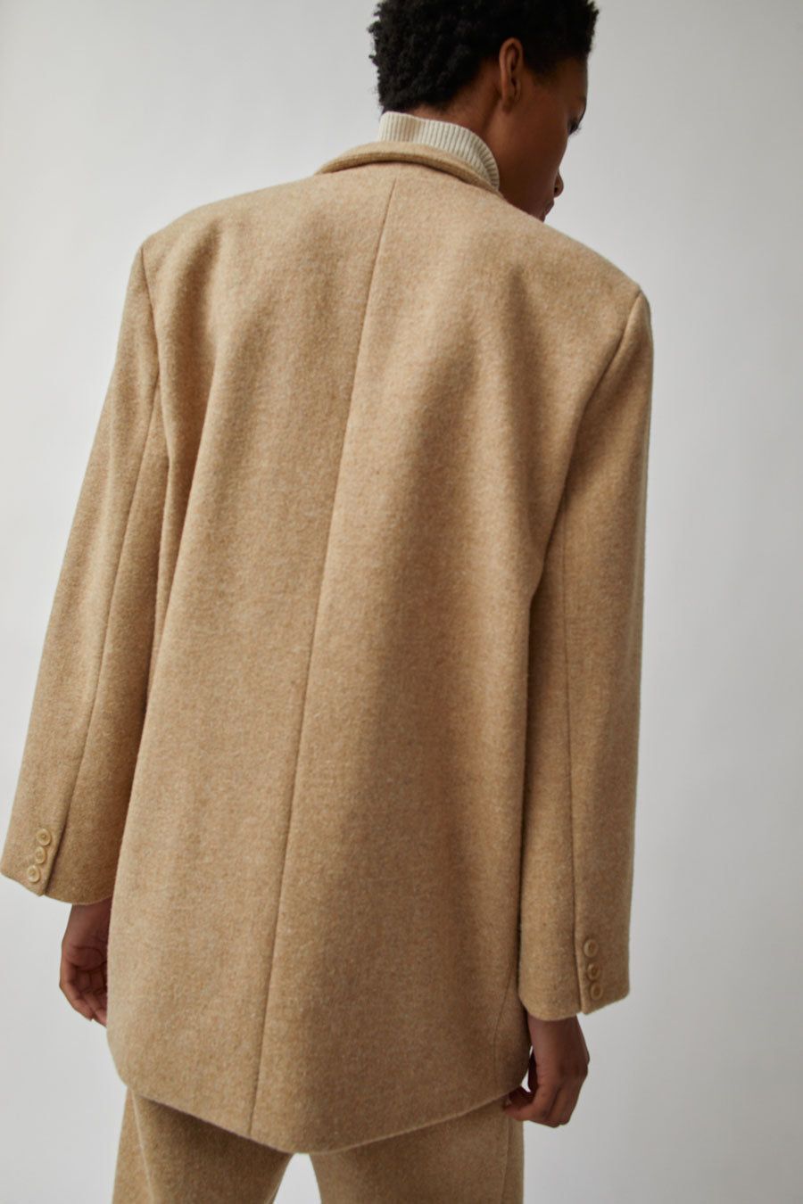 Modern Weaving Oversize Boxy Blazer in Beige Wooly sold by No. 6 product image thumbnail 5