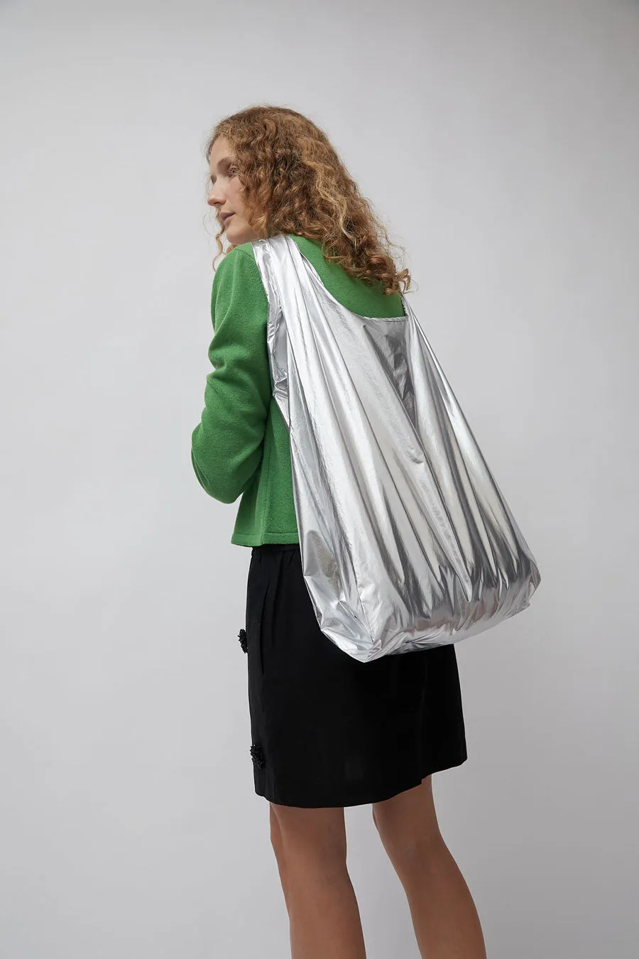CORDERA Cotton and Silk Hobo Bag in Silver sold by No. 6 product image thumbnail 4