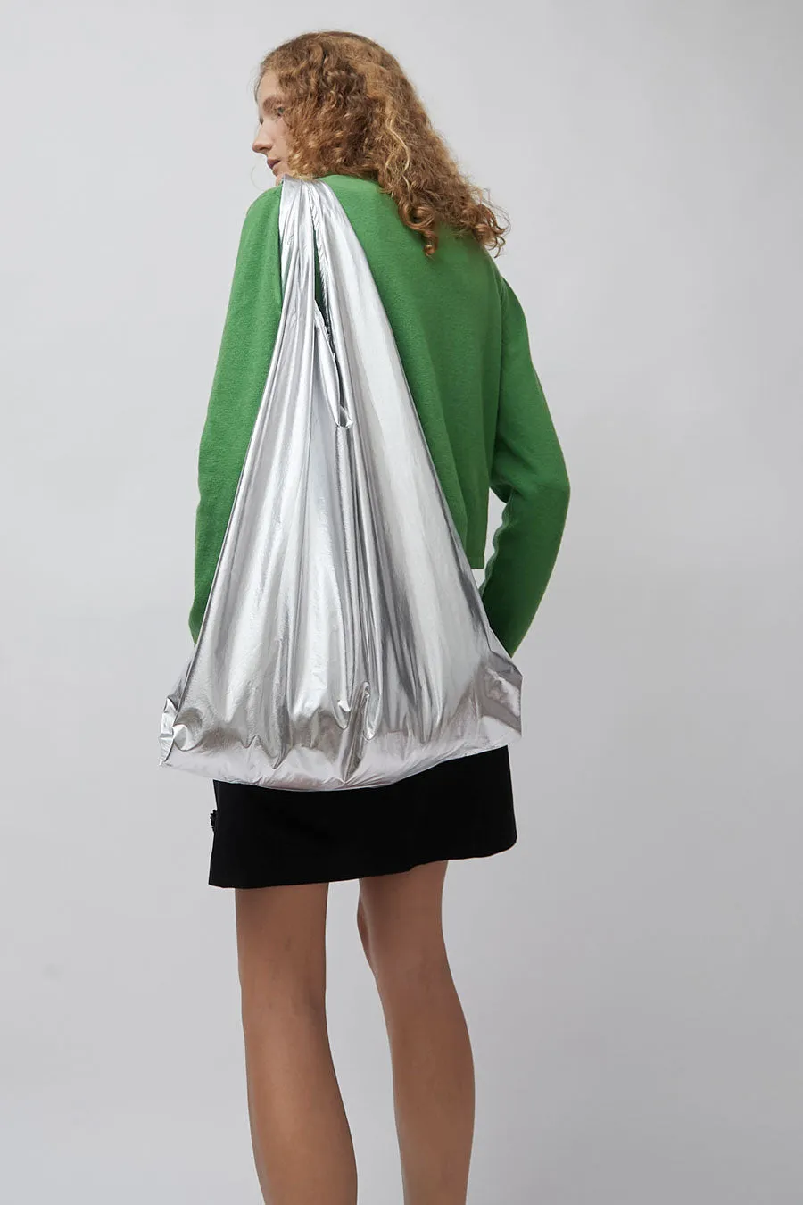 CORDERA Cotton and Silk Hobo Bag in Silver sold by No. 6 product image thumbnail 3