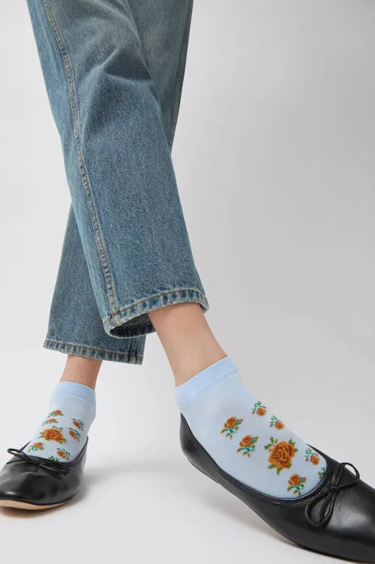 Maria La Rosa Rose Sneaker Socks in Acciaio and Rust Rose sold by No. 6