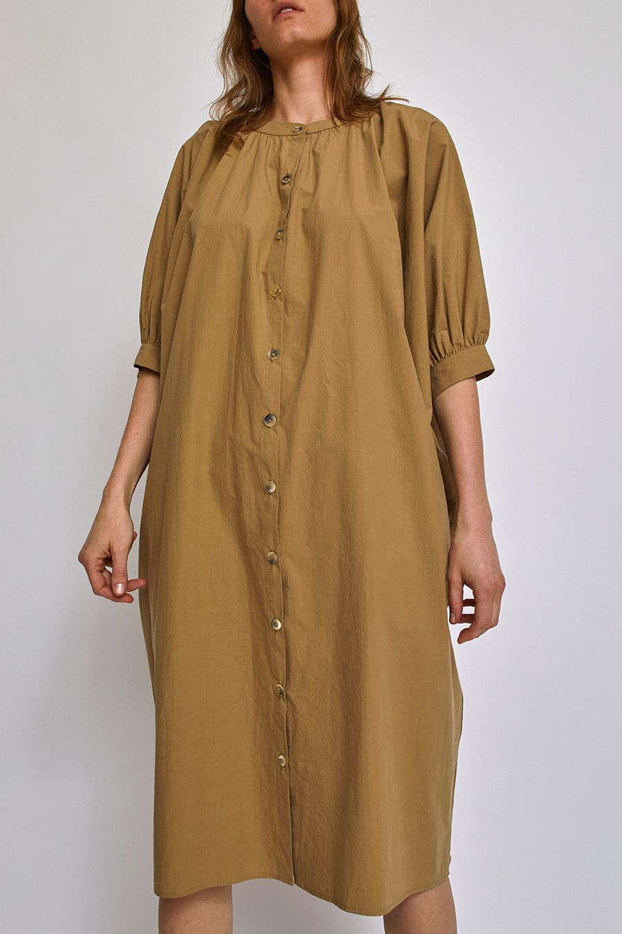Modern Weaving Button Front Kaftan in Khaki sold by No. 6 product image thumbnail 3