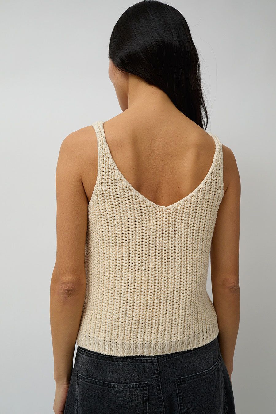Mijeong Park Cotton Blend Knit Tank in Cream sold by No. 6 product image thumbnail 4