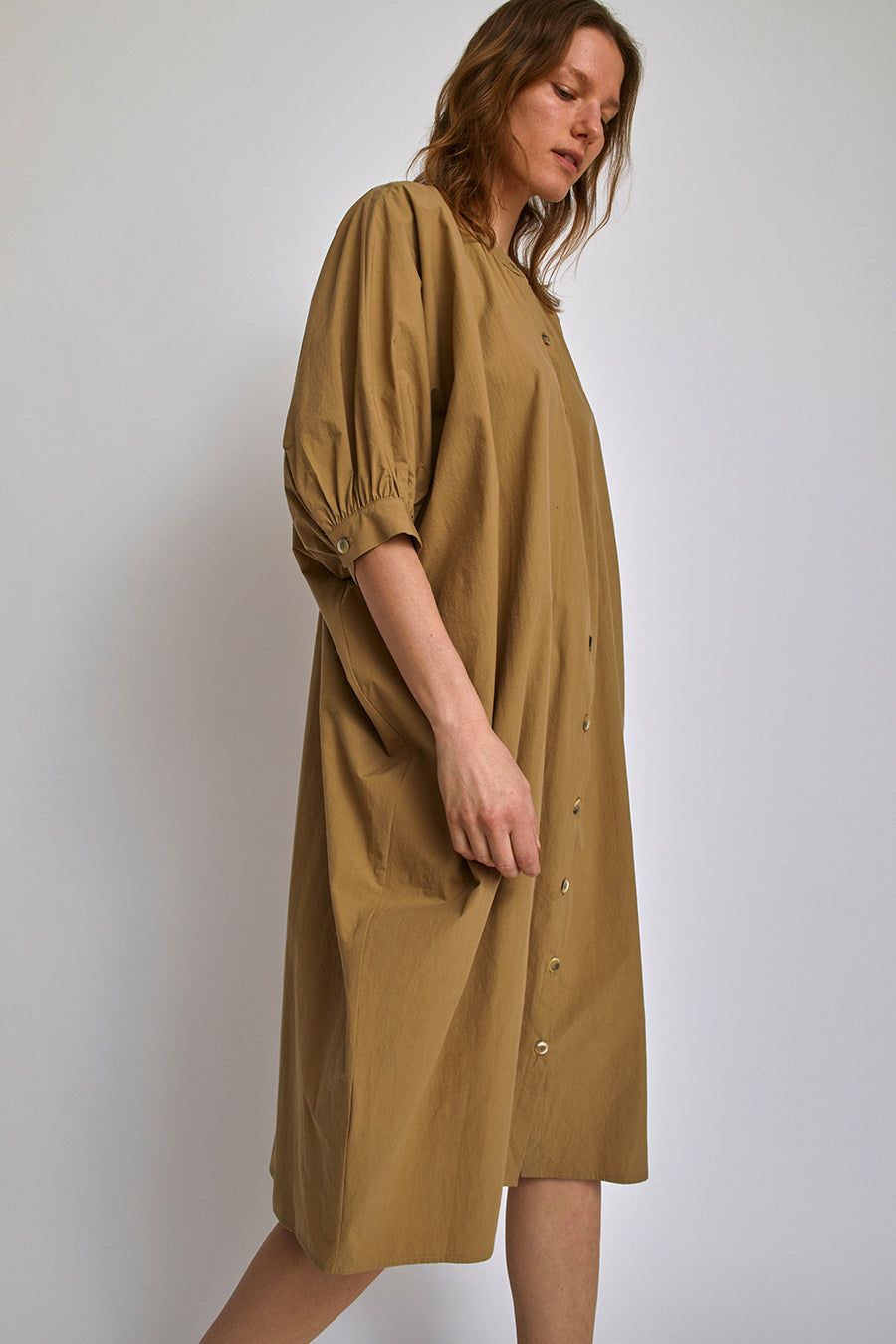 Modern Weaving Button Front Kaftan in Khaki sold by No. 6 product image thumbnail 2