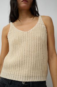 Mijeong Park Cotton Blend Knit Tank in Cream sold by No. 6