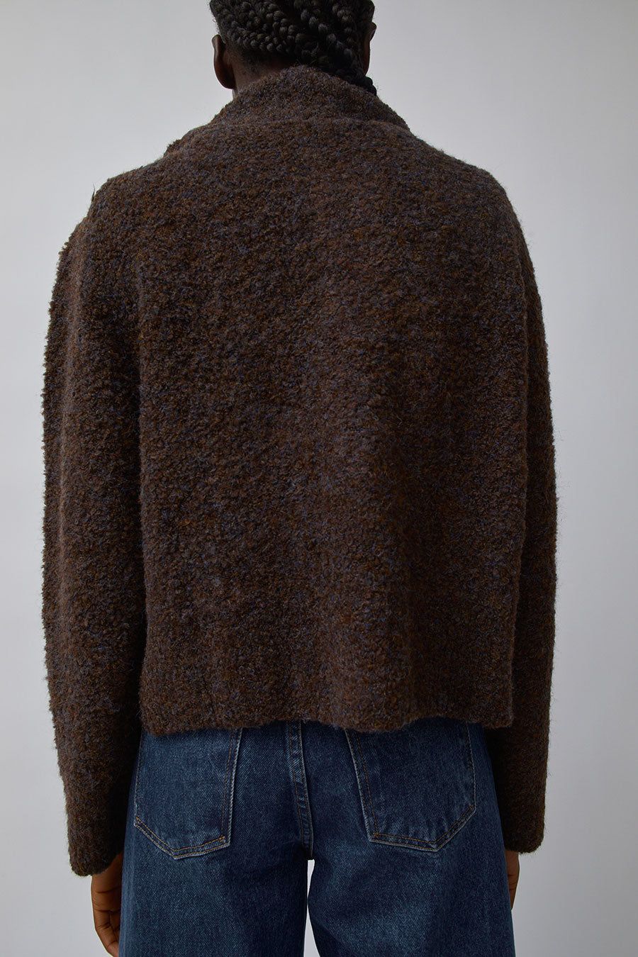 Mijeong Park Spread Collar Boucle Cardigan in Brown sold by No. 6 product image thumbnail 5