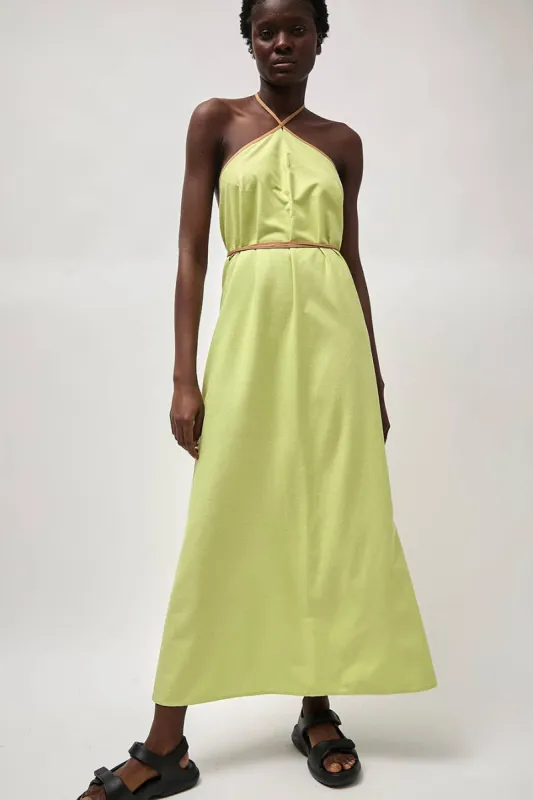 Baserange Ligo Dress in Lime made by Baserange