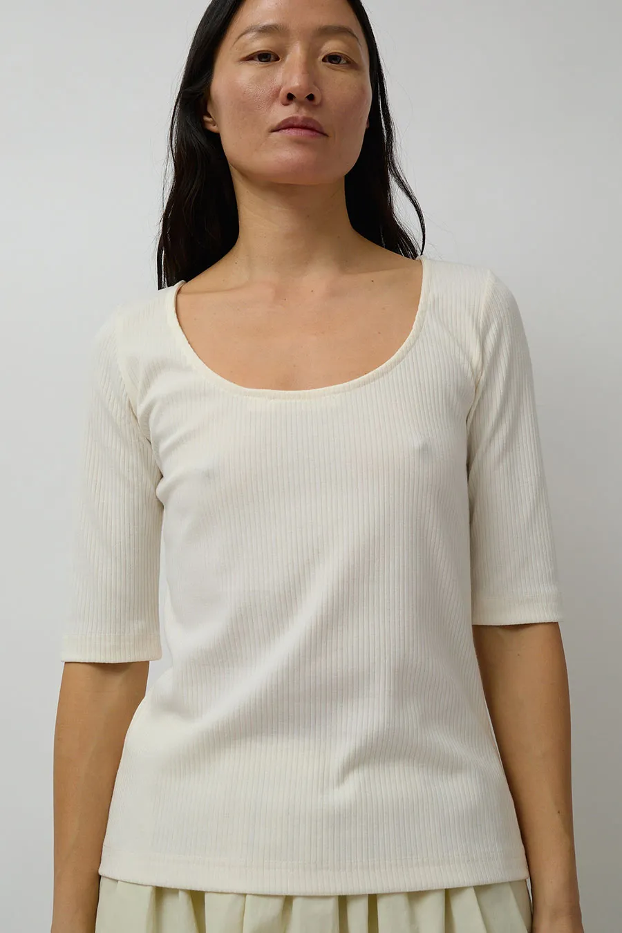 Mijeong Park Scoop Back Ribbed Top in Ivory sold by No. 6 product image thumbnail 3
