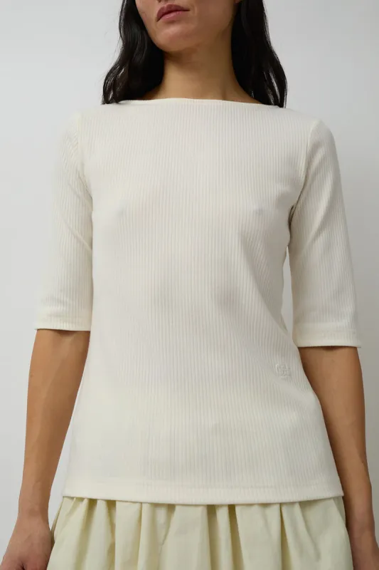 Mijeong Park Scoop Back Ribbed Top in Ivory sold by No. 6