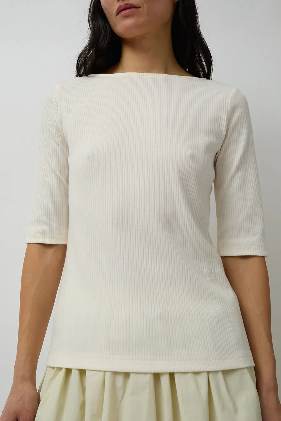 Mijeong Park Scoop Back Ribbed Top in Ivory sold by No. 6