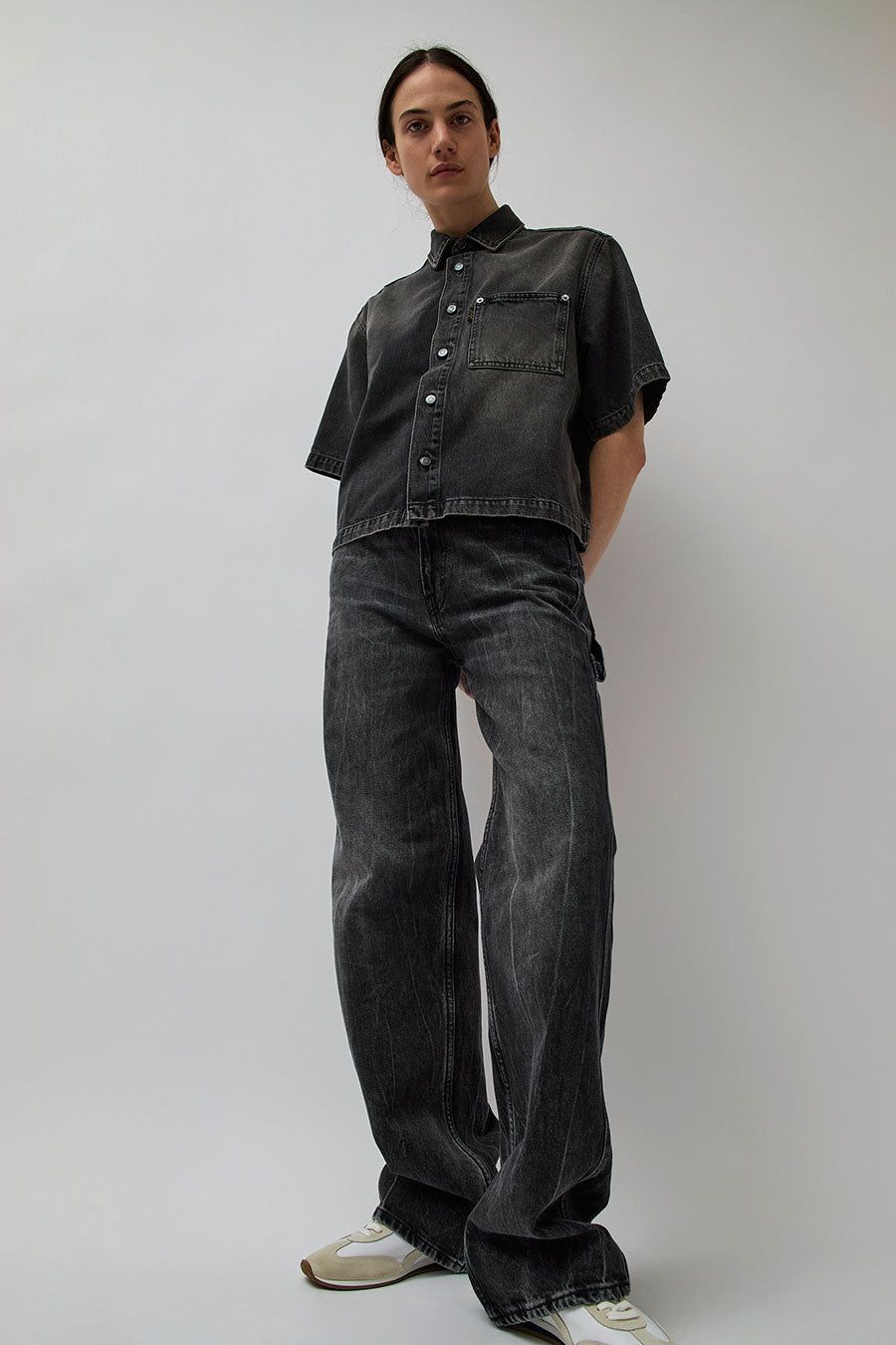 Haikure Olive Denim Top in Bari Black sold by No. 6 product image thumbnail 4