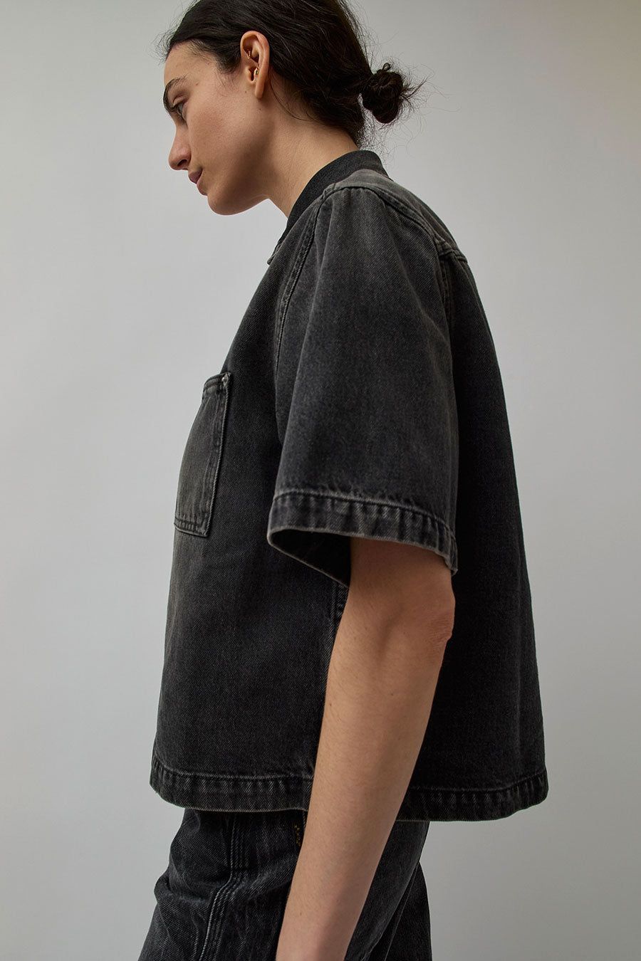 Haikure Olive Denim Top in Bari Black sold by No. 6 product image thumbnail 2