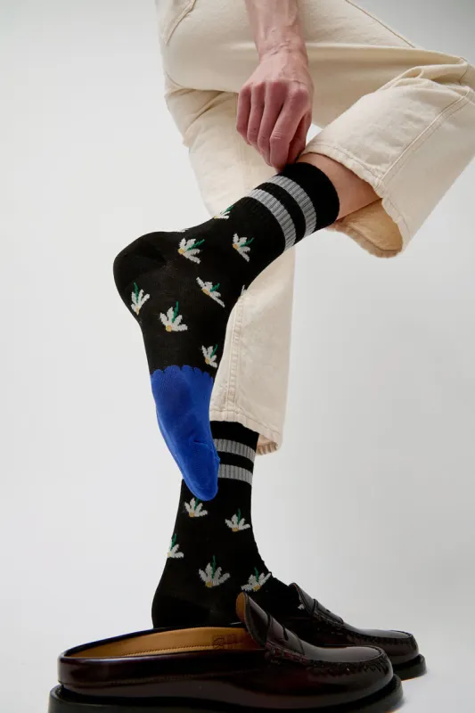 Exquisite J Daisy Socks in Black sold by No. 6